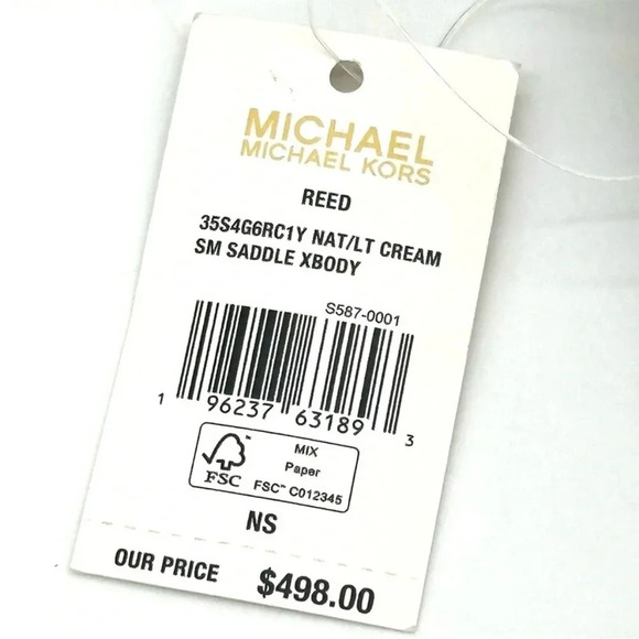 Michael Kors Small Reed Leather Saddle
Crossbody Bag Snakeskin Nat/Light Cream - Picture 10 of 10